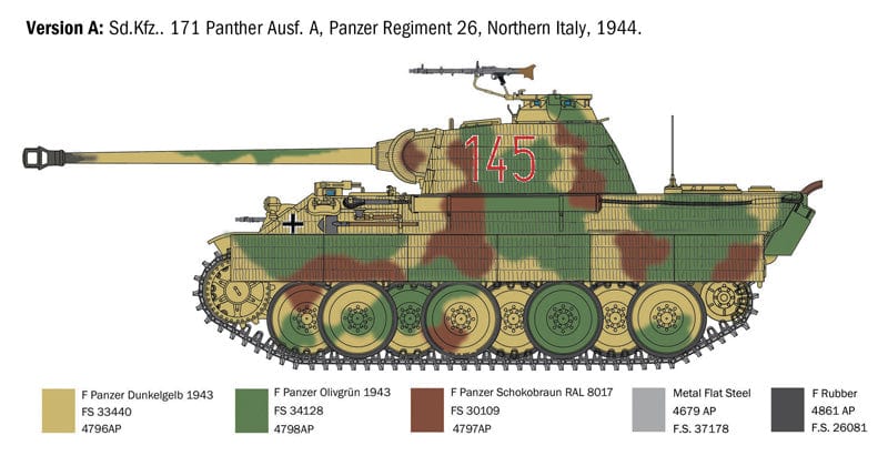 300 - Italeri - 270 - Pz.Kpfw. V Panther Ausf. A - paint schemes