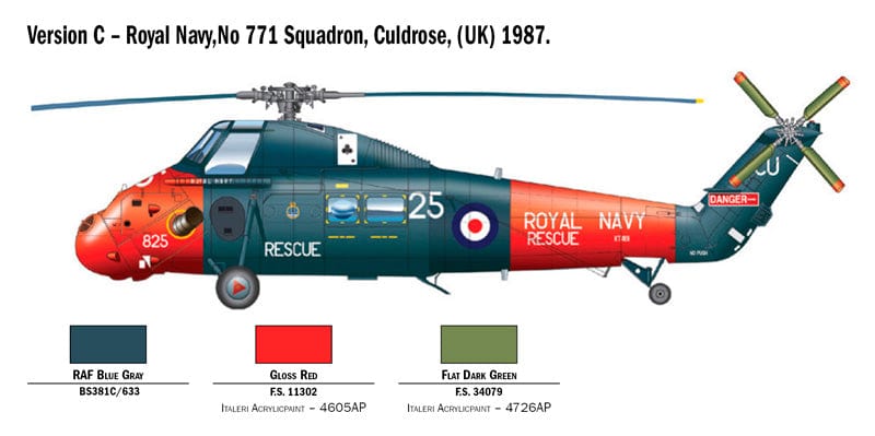 Italeri - 2720 - Westland Wessex HU.5 - paint schemes