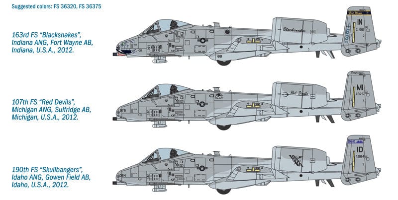 300 - Italeri - 2725 - Fairchild Republic A-10C Thunderbolt II ‘Blacksnakes’ - paint schemes