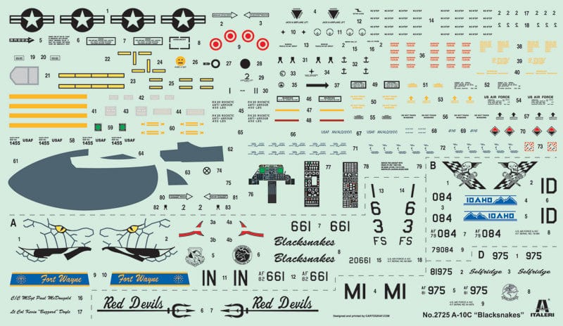 400 - Italeri - 2725 - Fairchild Republic A-10C Thunderbolt II ‘Blacksnakes’ - decals