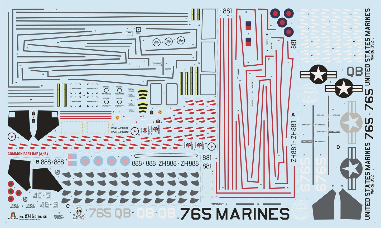 400 - Italeri - 2746 - Lockheed Hercules C.5 / C-130J Hercules - decals