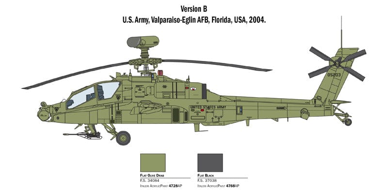 302 - Italeri - 2748 - Westland Apache AH1 / Boeing AH-64D Apache Longbow - paint schemes