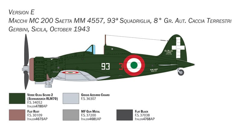 304 - Italeri - 2767 - Macchi C.200 Saetta Serie XXI-XXIII - paint schemes