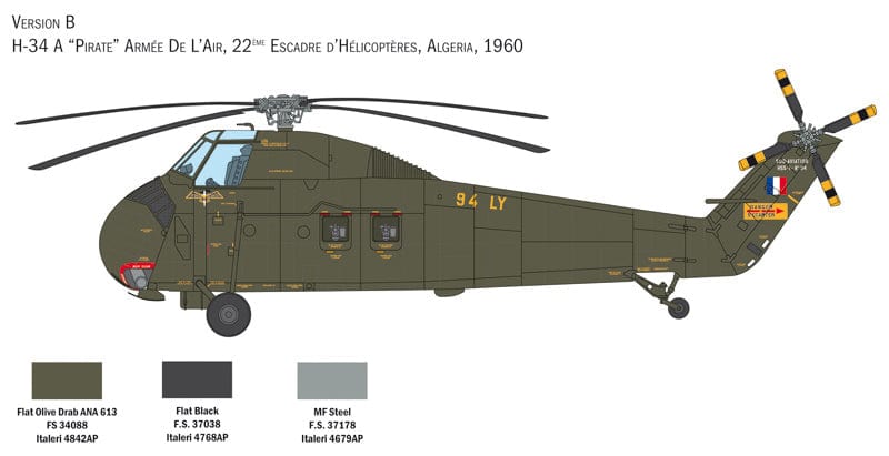 Italeri - 2776 - Sikorsky H-34A Pirate / UH-34A/D/G-I Choctaw - paint schemes