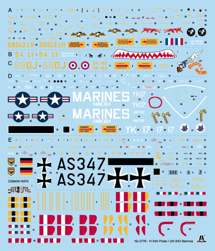 Italeri - 2776 - Sikorsky H-34A Pirate / UH-34A/D/G-I Choctaw - decals