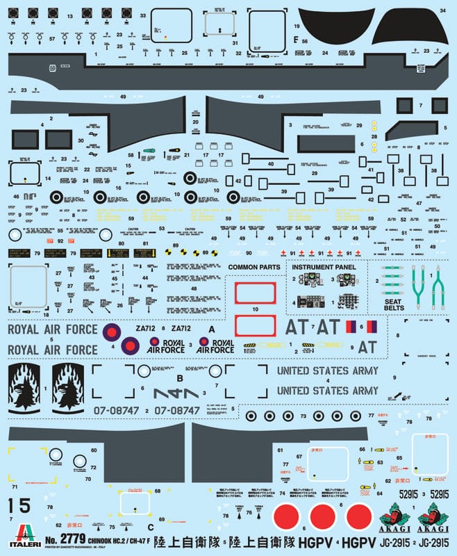 400 - Italeri - 2779 - Boeing Chinook HC2 / CH-47F/J Chinook - decals