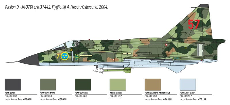 303 - Italeri - 2785 - Saab JA 37Di Viggen - paint schemes