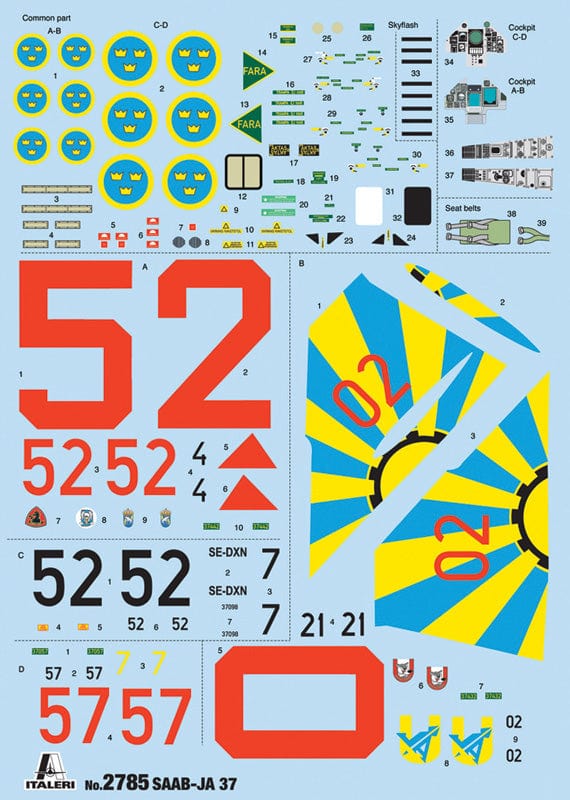 400 - Italeri - 2785 - Saab JA 37Di Viggen - decals