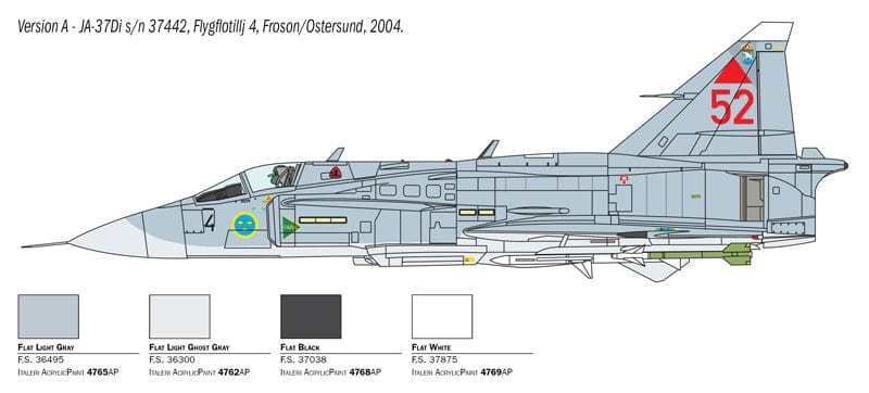 300 - Italeri - 2785 - Saab JA 37Di Viggen - paint schemes