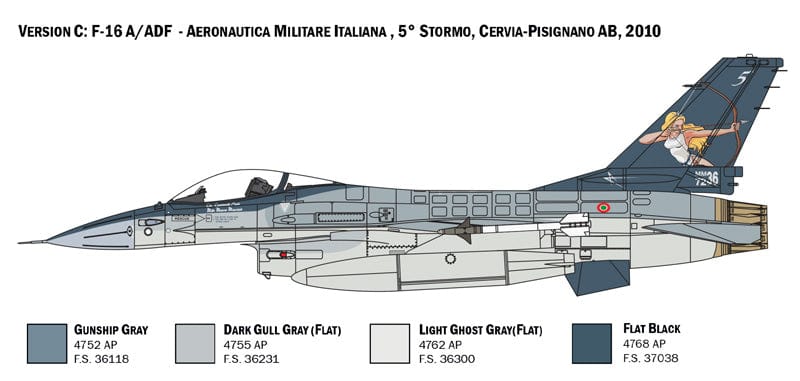 302 - Italeri - 2786 - General Dynamics F-16A Fighting Falcon - paint schemes