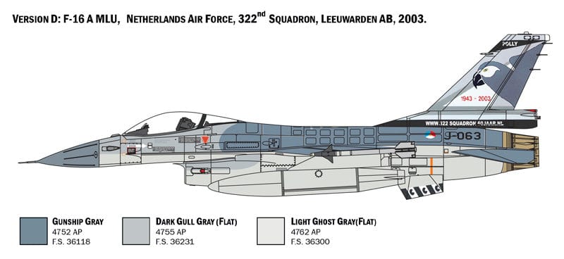 303 - Italeri - 2786 - General Dynamics F-16A Fighting Falcon - paint schemes