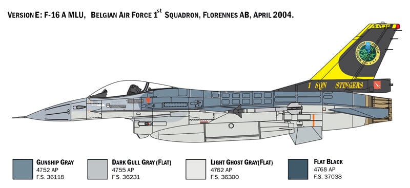 304 - Italeri - 2786 - General Dynamics F-16A Fighting Falcon - paint schemes