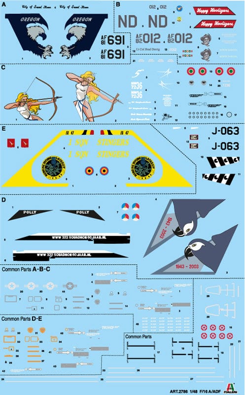 400 - Italeri - 2786 - General Dynamics F-16A Fighting Falcon - decals
