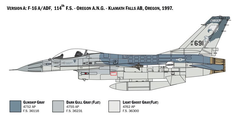 300 - Italeri - 2786 - General Dynamics F-16A Fighting Falcon - paint schemes
