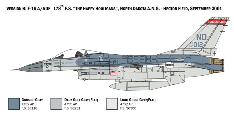 301 - Italeri - 2786 - General Dynamics F-16A Fighting Falcon - paint schemes