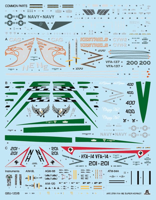 400 - Italeri - 2791 - Boeing F/A-18E Super Hornet - decals