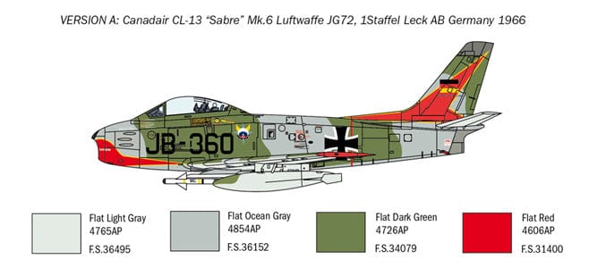 300 - Italeri - 2799 - Canadair CL-13 / North American F-86E Sabre - paint schemes
