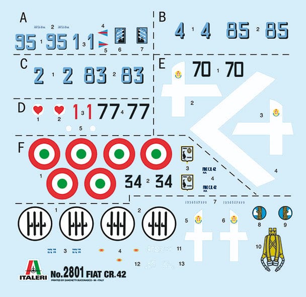 400 - Italeri - 2801 - Fiat CR.42 Falco ‘Battle of Britain’ - decals