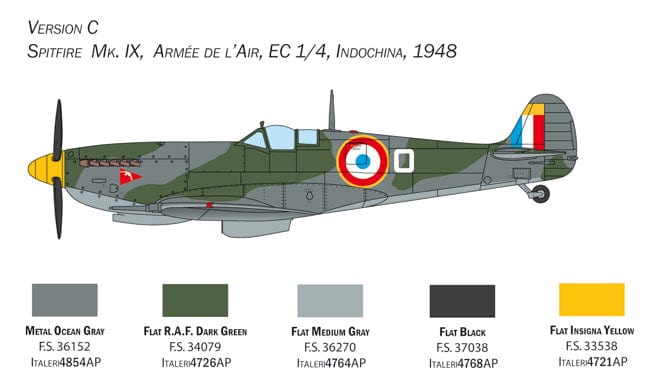 302 - Italeri - 2804 - Supermarine Spitfire Mk IX - paint schemes