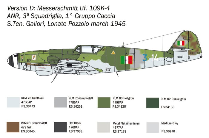 303 - Italeri - 2805 - Messerschmitt Bf 109 K-4 - paint schemes