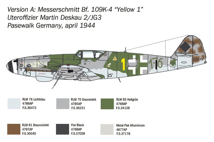 300 - Italeri - 2805 - Messerschmitt Bf 109 K-4 - paint schemes
