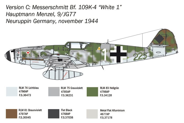 302 - Italeri - 2805 - Messerschmitt Bf 109 K-4 - paint schemes