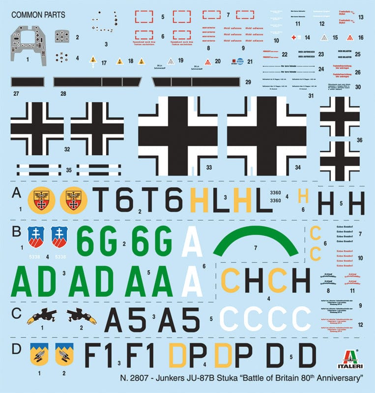 400 - Italeri - 2807 - Junkers Ju-87 B Stuka ‘Battle of Britain’ - decals