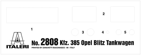 490 - Italeri - 2808 - Opel Blitz Kfz. 385 Tankwagen ‘Battle of Britain’ - masks