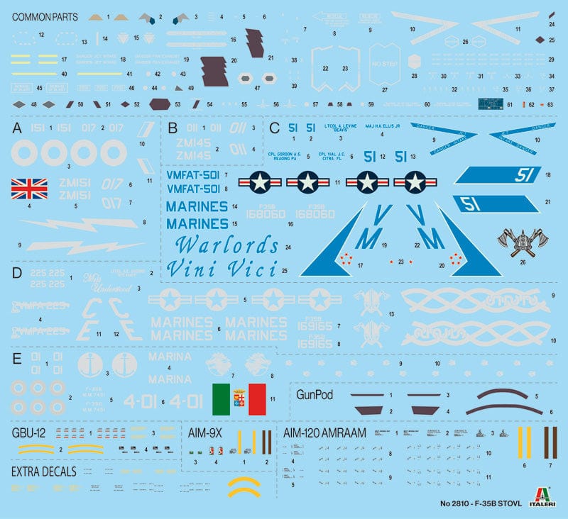 400 - Italeri - 2810 - Lockheed Martin F-35B Lightning II - decals