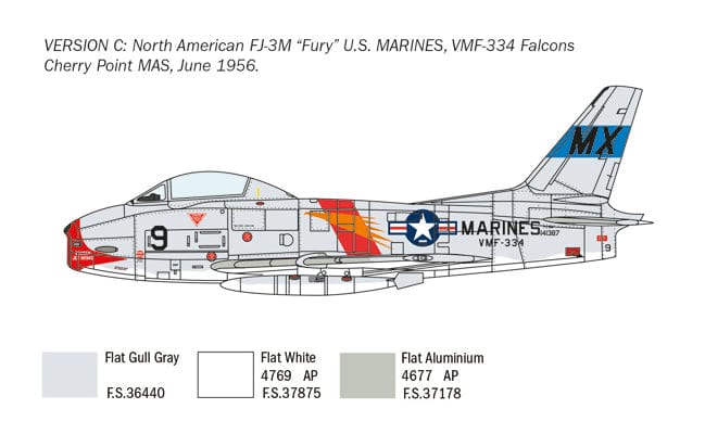 302 - Italeri - 2811 - North American FJ-2/3 Fury - paint schemes