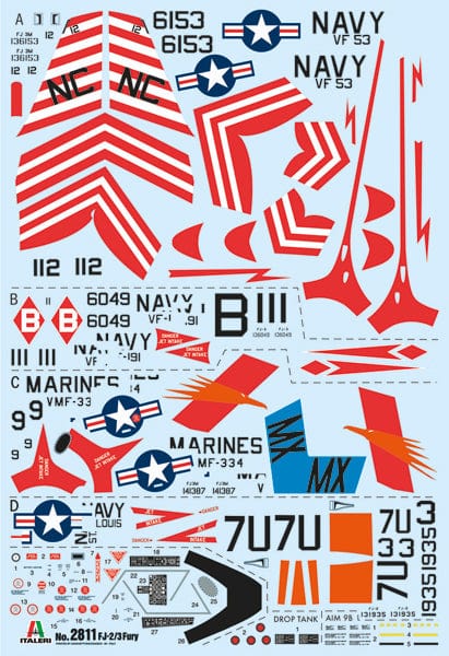 400 - Italeri - 2811 - North American FJ-2/3 Fury - decals