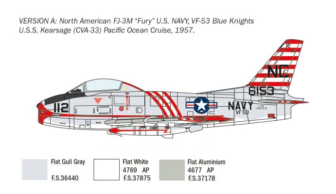 300 - Italeri - 2811 - North American FJ-2/3 Fury - paint schemes