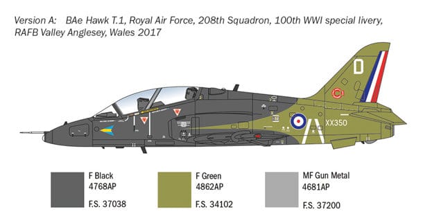 300 - Italeri - 2813 - BAe Hawk T1 / Mk 51 - paint schemes