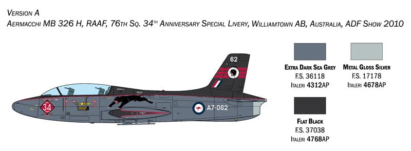 300 - Italeri - 2814 - Aermacchi MB-326E/G/H / Atlas Impala Mk I - paint schemes