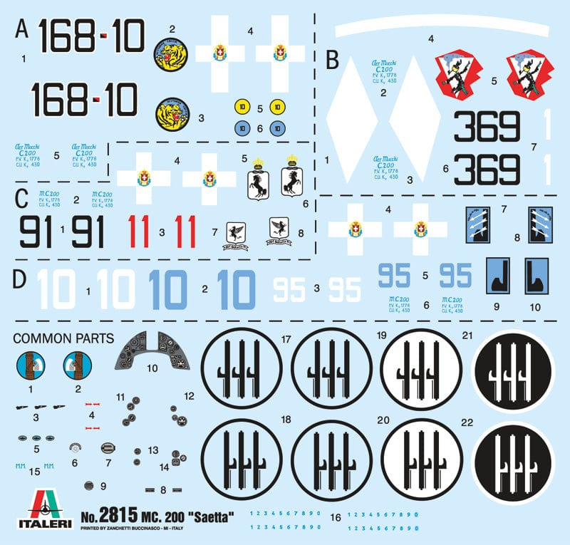 400 - Italeri - 2815 - Macchi C.200 Saetta Serie I - decals