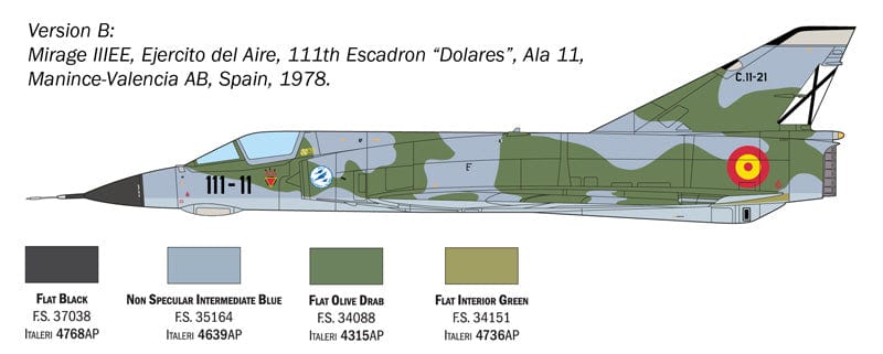 301 - Italeri - 2816 - Dassault Mirage IIIE - paint schemes