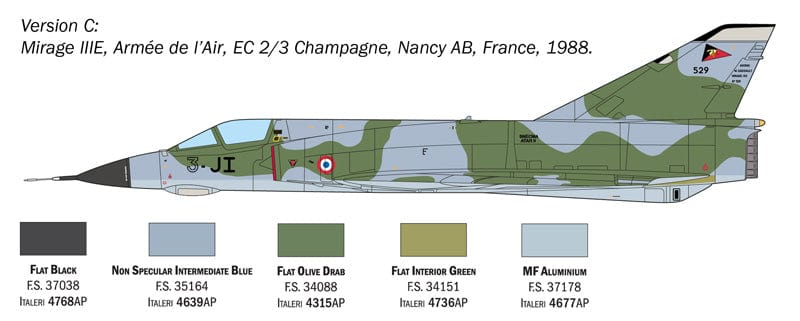 302 - Italeri - 2816 - Dassault Mirage IIIE - paint schemes