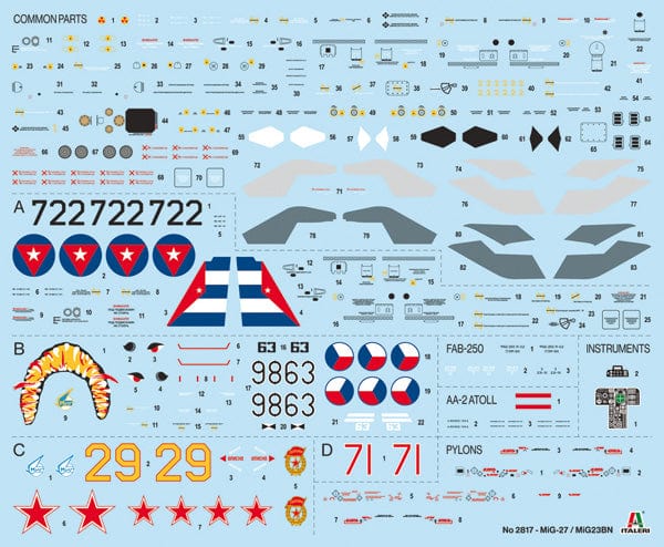 400 - Italeri - 2817 - Mikoyan-Gurevich MiG-23BN / MiG-27 Flogger - decals