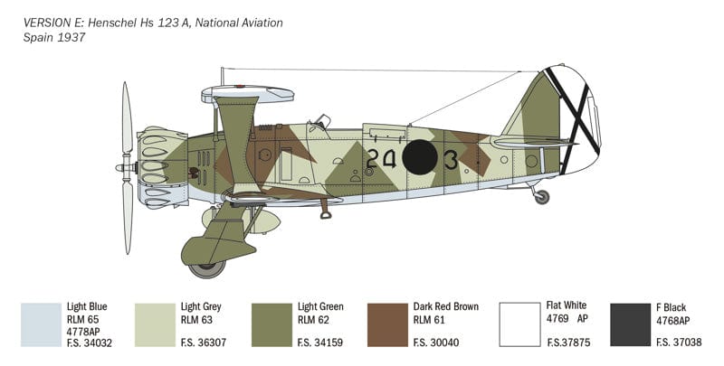 304 - Italeri - 2819 - Henschel Hs 123 A/B-1 - paint schemes
