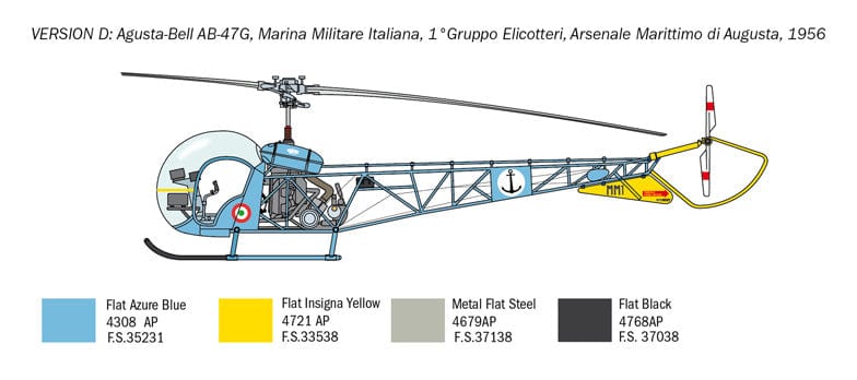 303 - Italeri - 2820 - Bell OH-13 Sioux - paint schemes
