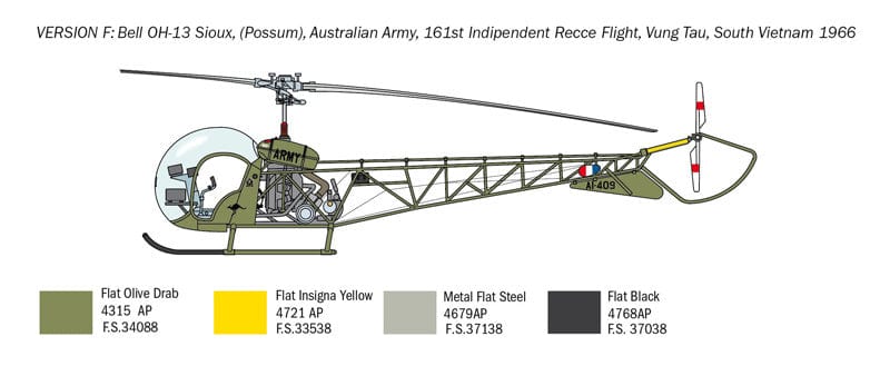 305 - Italeri - 2820 - Bell OH-13 Sioux - paint schemes