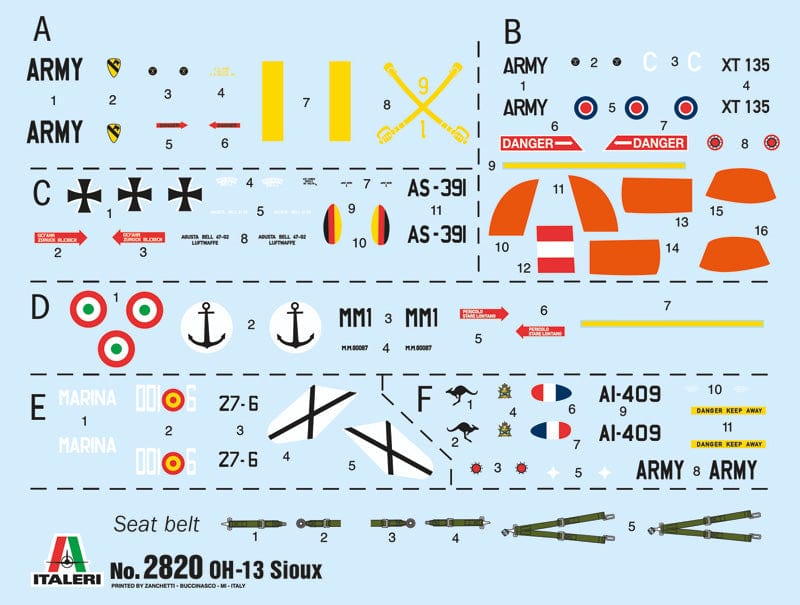 400 - Italeri - 2820 - Bell OH-13 Sioux - decals