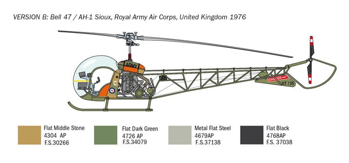 301 - Italeri - 2820 - Bell OH-13 Sioux - paint schemes