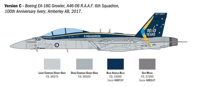 302 - Italeri - 2824 - Boeing EA-18G Growler - paint schemes