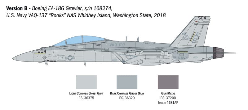 301 - Italeri - 2824 - Boeing EA-18G Growler - paint schemes