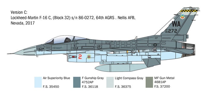 302 - Italeri - 2825 - Lockheed Martin F-16C Fighting Falcon - paint schemes