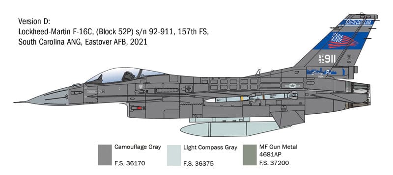 303 - Italeri - 2825 - Lockheed Martin F-16C Fighting Falcon - paint schemes