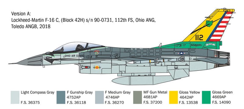 300 - Italeri - 2825 - Lockheed Martin F-16C Fighting Falcon - paint schemes