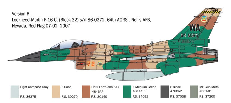 301 - Italeri - 2825 - Lockheed Martin F-16C Fighting Falcon - paint schemes