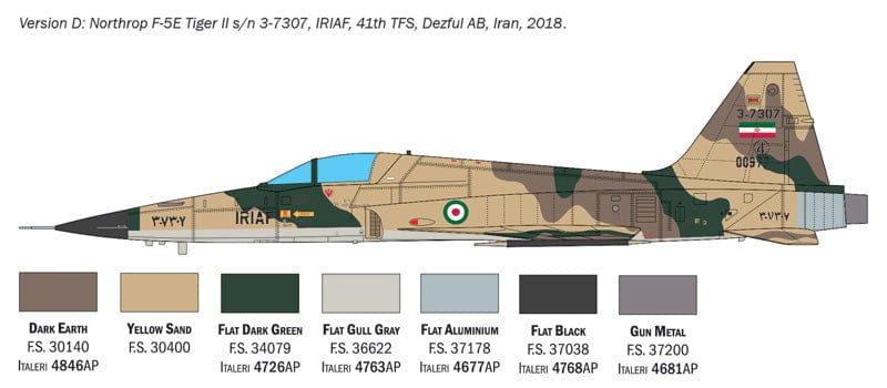 303 - Italeri - 2827 - Northrop F-5E Tiger II - paint schemes